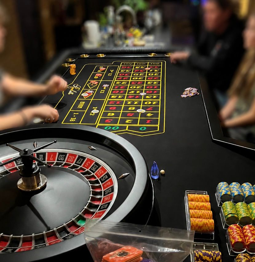 Roulettetafel met chips